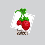 Sweet red strawberry with plasticine