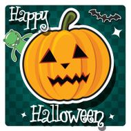 Happy Halloween card with cute monsters pumpkin N9