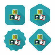 123 blocks flat icon with long shadow eps10 N34
