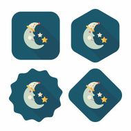 moon star flat icon with long shadow EPS 10 N15