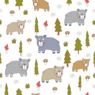 Seamless pattern with bears N4