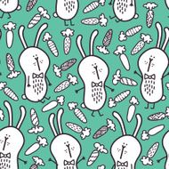 doodle funny bunnies pattern