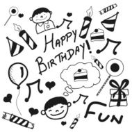 Concept of Happy Birthday doodles N2