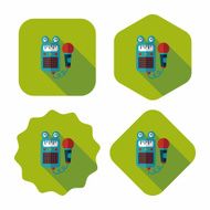 toy microphone flat icon with long shadow eps10 N24