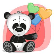 Panda with balloons