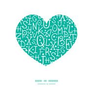 Vector white on green alphabet letters heart silhouette pattern frame N2