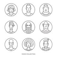 People faces of different ages and social groups N2