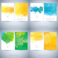 Set of vector watercolor template N23