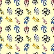 Seamless square robots pattern N2