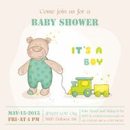 Baby Shower or Arrival Card - with Bear N10