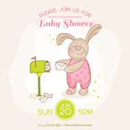 Baby Shower or Arrival Card - with Bunny N10