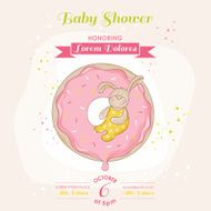 Baby Bunny on a Donut - Shower Card