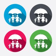 Complete family insurance icon Umbrella symbol N4