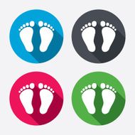 Child pair of footprint sign icon Barefoot N13