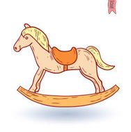 rocking horse icon vector illustration N2