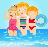 Little Kids in swimming suit