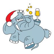 Funny elephant vector character on a white background N4