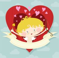 Cute cupid St Valentine&acute;s day illustration vector