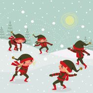 Christmas Elves and Snowballs flight