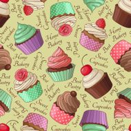 Cupcake pattern beige