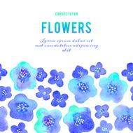 Background with flowers Watercolor violets