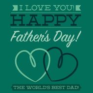 Happy Father&#039;s Day typographic card in vector format N3