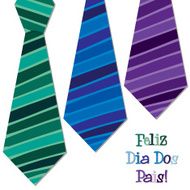 Bright Portuguese &#039;Happy Father&#039;s Day&#039; neck tie card