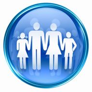 Family icon blue isolated on white background
