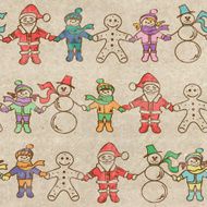 Retro Christmas seamless pattern