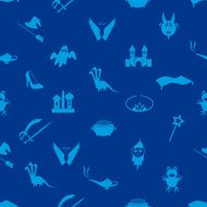 blue simple fairy tales theme seamless pattern eps10