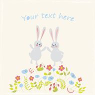 card with rabbits