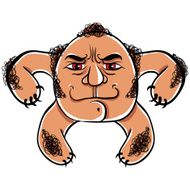 Angry cartoon face vector illustration N3