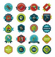 Toy badge banner design flat background set eps10 N25