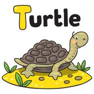 Little funny turtle for ABC Alphabet T