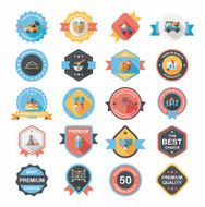 Baby badge banner design flat background set eps10 N232