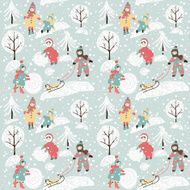 Winter background with children N3