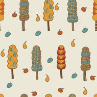 vector cute trees seamless pattern