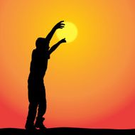 Vector silhouette of a boy N106