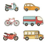 transportation hand drawing icons