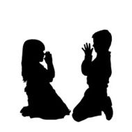 Vector silhouette of children N324