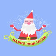 Greeting card New years card with Santa Claus