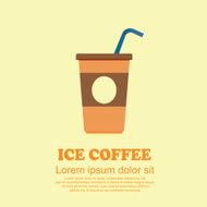 Classic drinks cartoon set Ice coffee