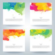 Set of vector watercolor template N24