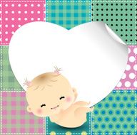 Patchwork background with cute baby