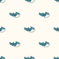 Seamless pattern with whales