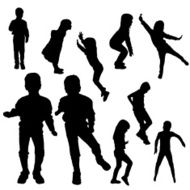 Vector silhouette of children N327