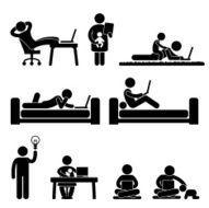 Work From Home Office Pictogram