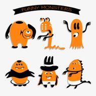 Cartoon funny monsters for Halloween holiday N3