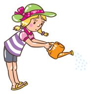 girl watering the flowers N4