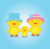 Cute little duck family